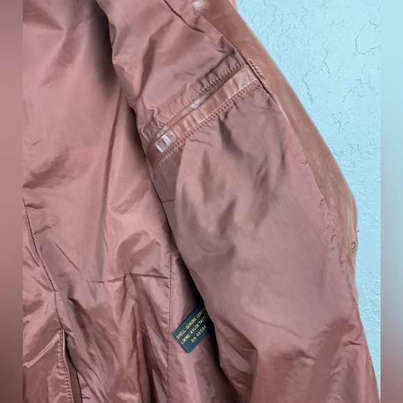 Men’s Vintage Bertini Brown Leather Blazer Jacket Button Down Size 42L - Picture 12 of 14